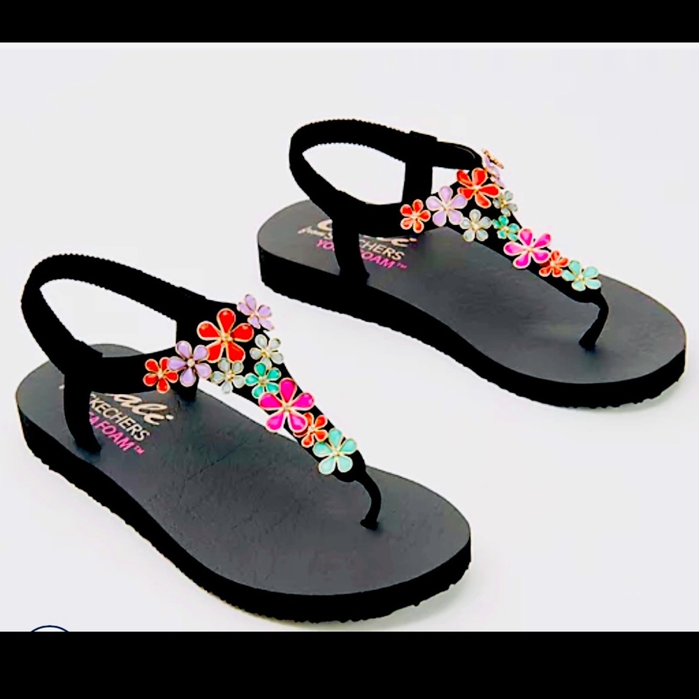 Skechers Meditation Embellished thong sandals -Glass Daisy SZ 11. NWOT